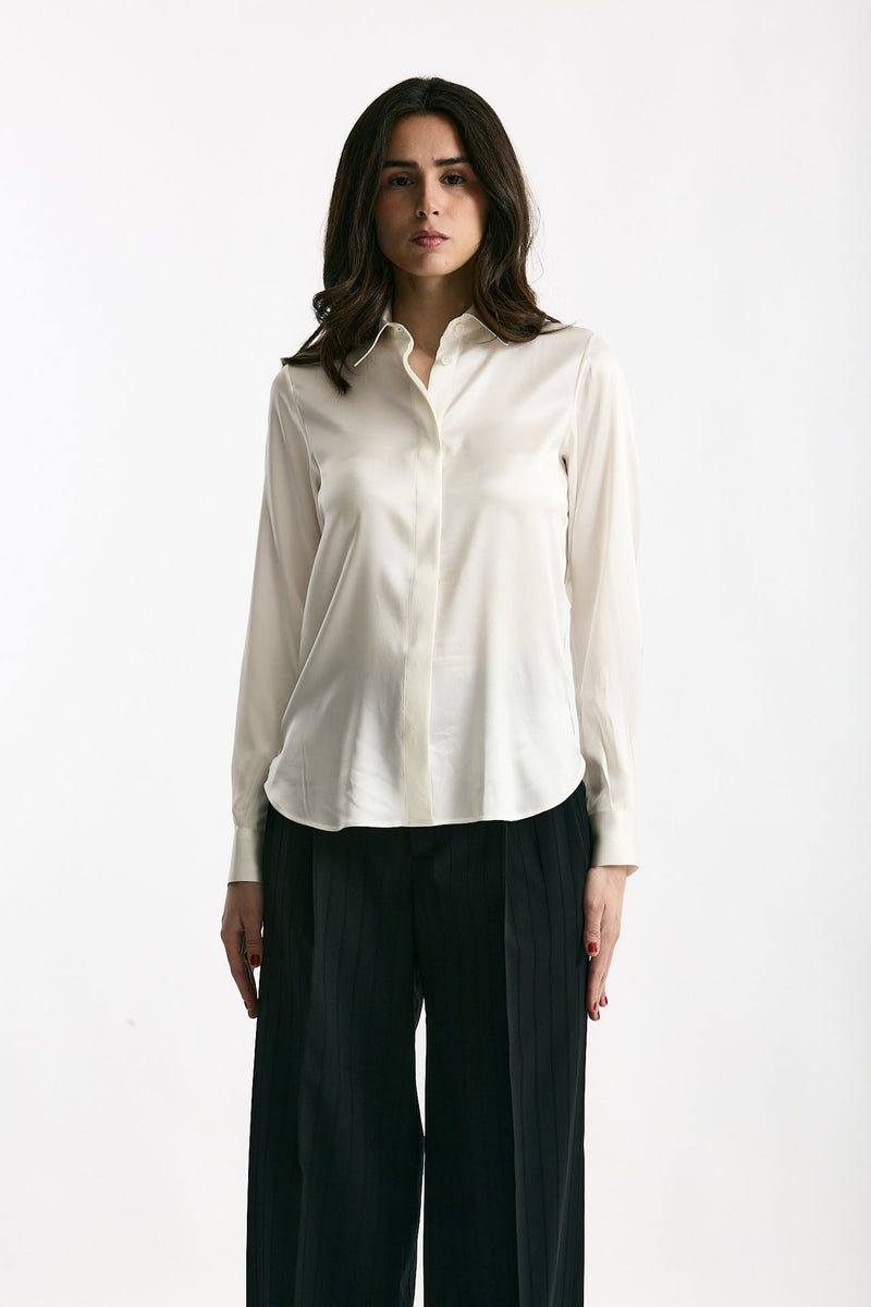 Camicia in seta bianco donna Tagliatore - 5