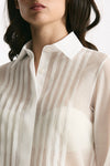Camicia in lyocell bianco donna Tagliatore - 5
