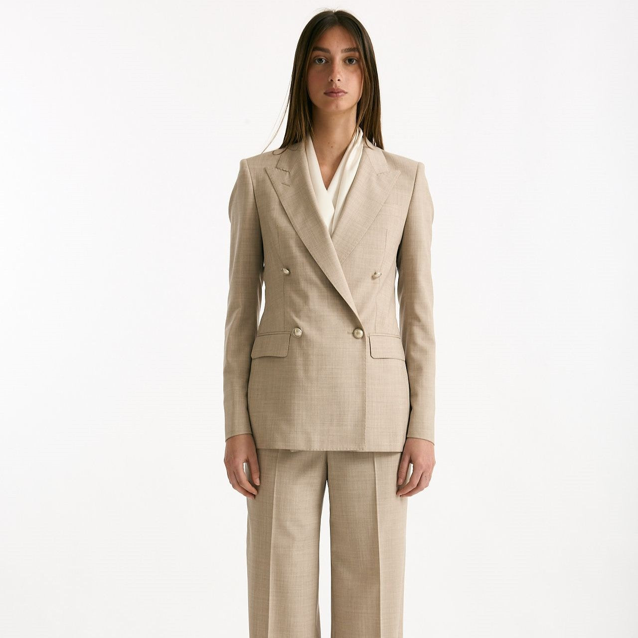 Tailleur doppiopetto T-ROS1 beige donna Tagliatore - 7