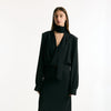 Camicia crop scollo incrociato nero donna Federica tosi - 6