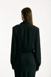 Camicia crop scollo incrociato nero donna Federica tosi - 3
