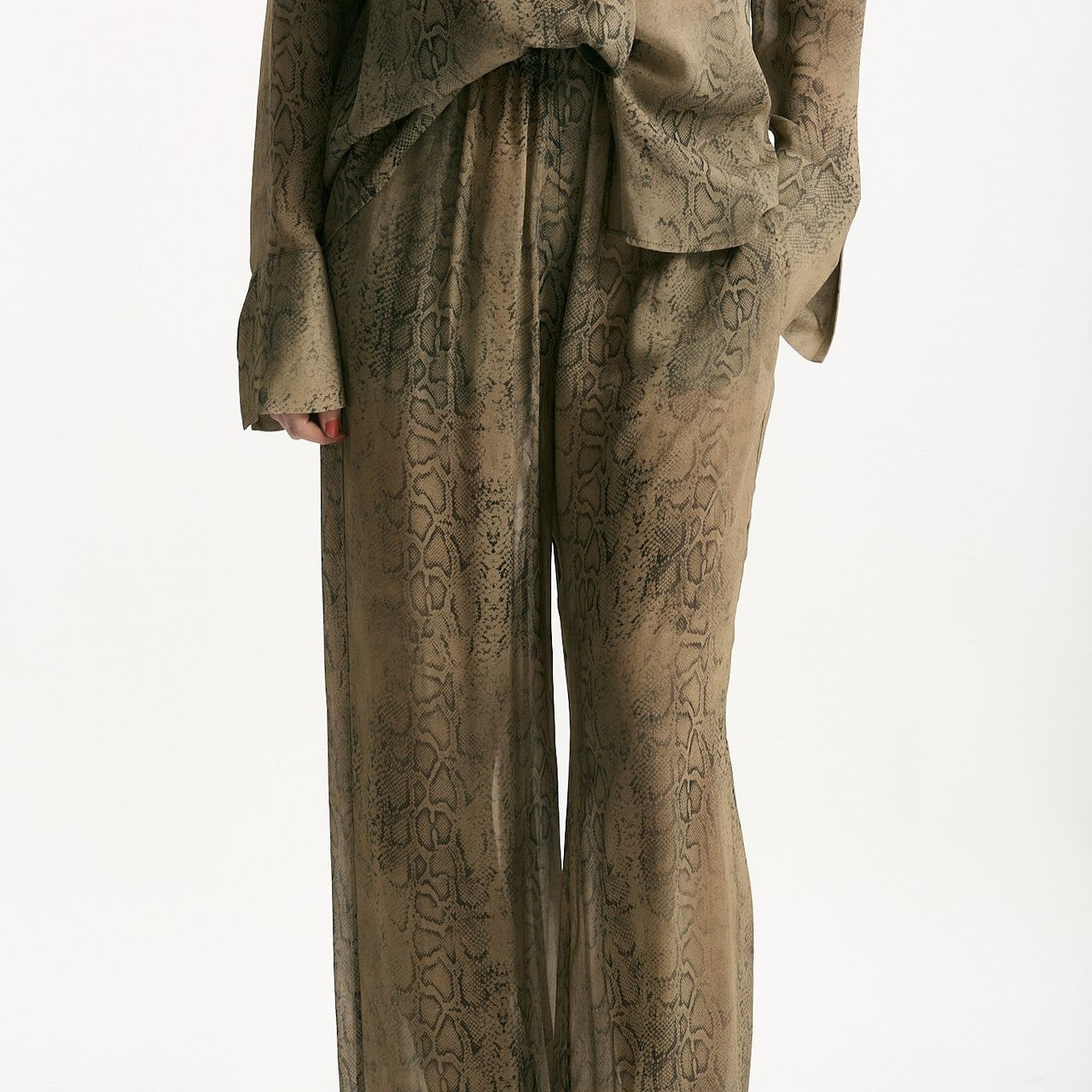 Pantalone vita alta stampato verde donna Federica tosi - 7