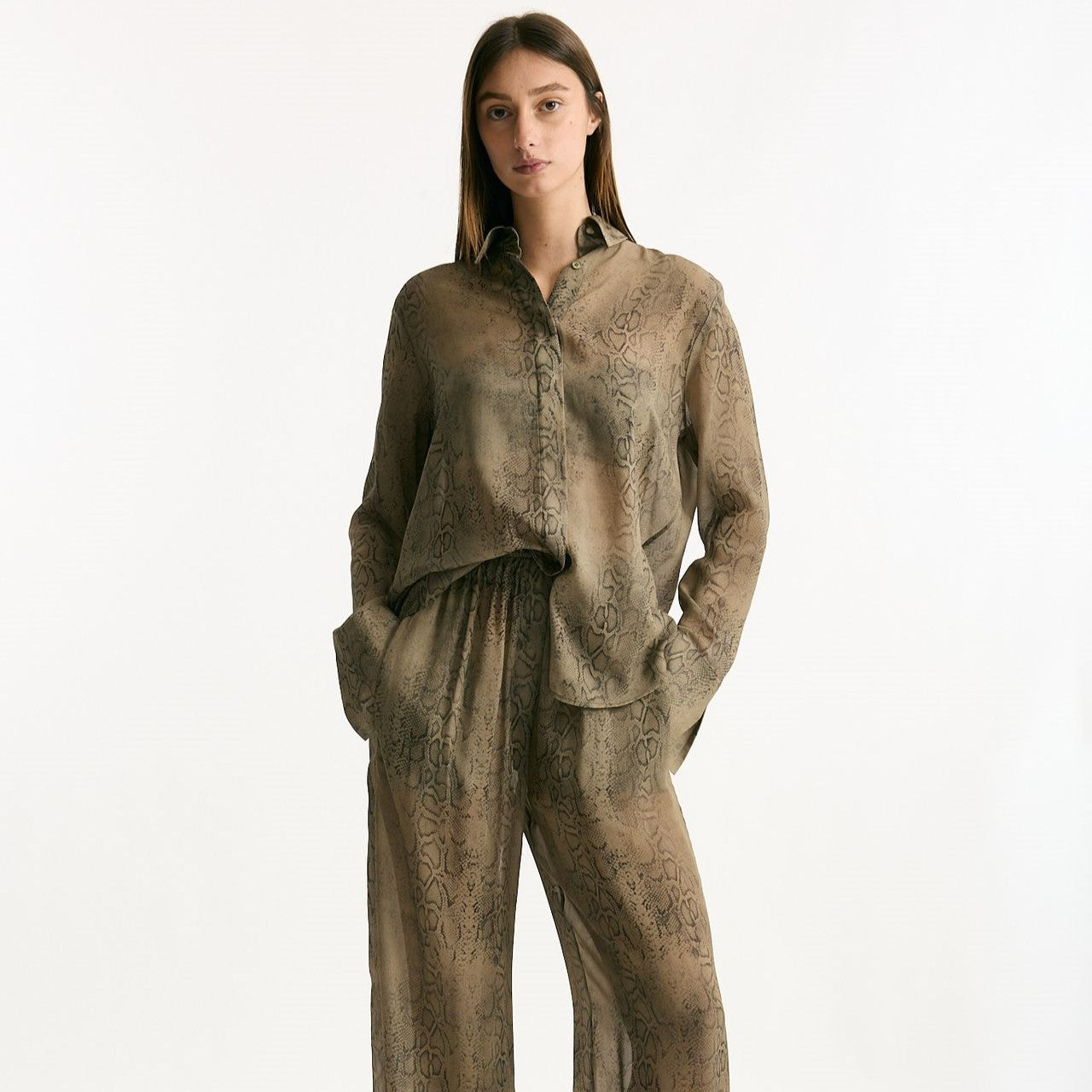 Camicia stampata pitone grigio donna Federica tosi - 7