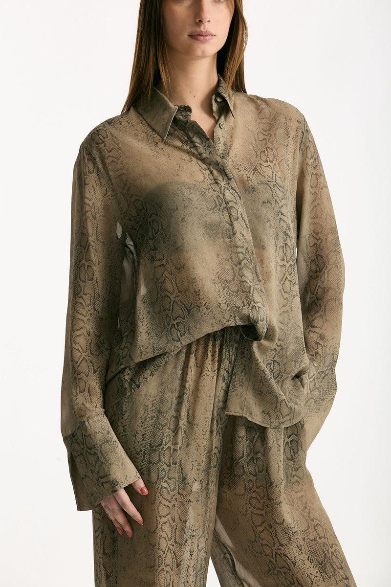 Camicia stampata pitone grigio donna Federica tosi - 5