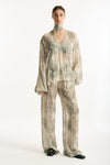 Camicia stampata pitone beige grigio donna Federica tosi - 1