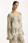 Camicia stampata pitone beige grigio donna Federica tosi - 4