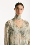 Camicia stampata pitone beige grigio donna Federica tosi - 5