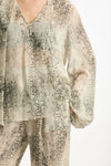 Camicia stampata pitone beige grigio donna Federica tosi - 6