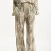 Pantalone vita alta stampato beige grigio donna Federica tosi - 5