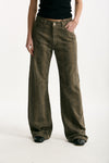 Jeans vita alta stampato verde nero donna Federica tosi - 1