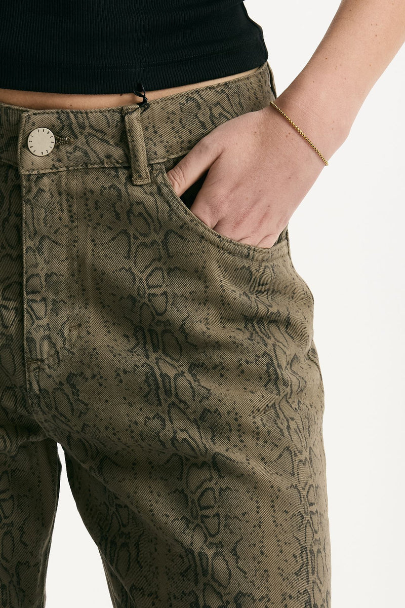 Jeans vita alta stampato verde nero donna Federica tosi - 4
