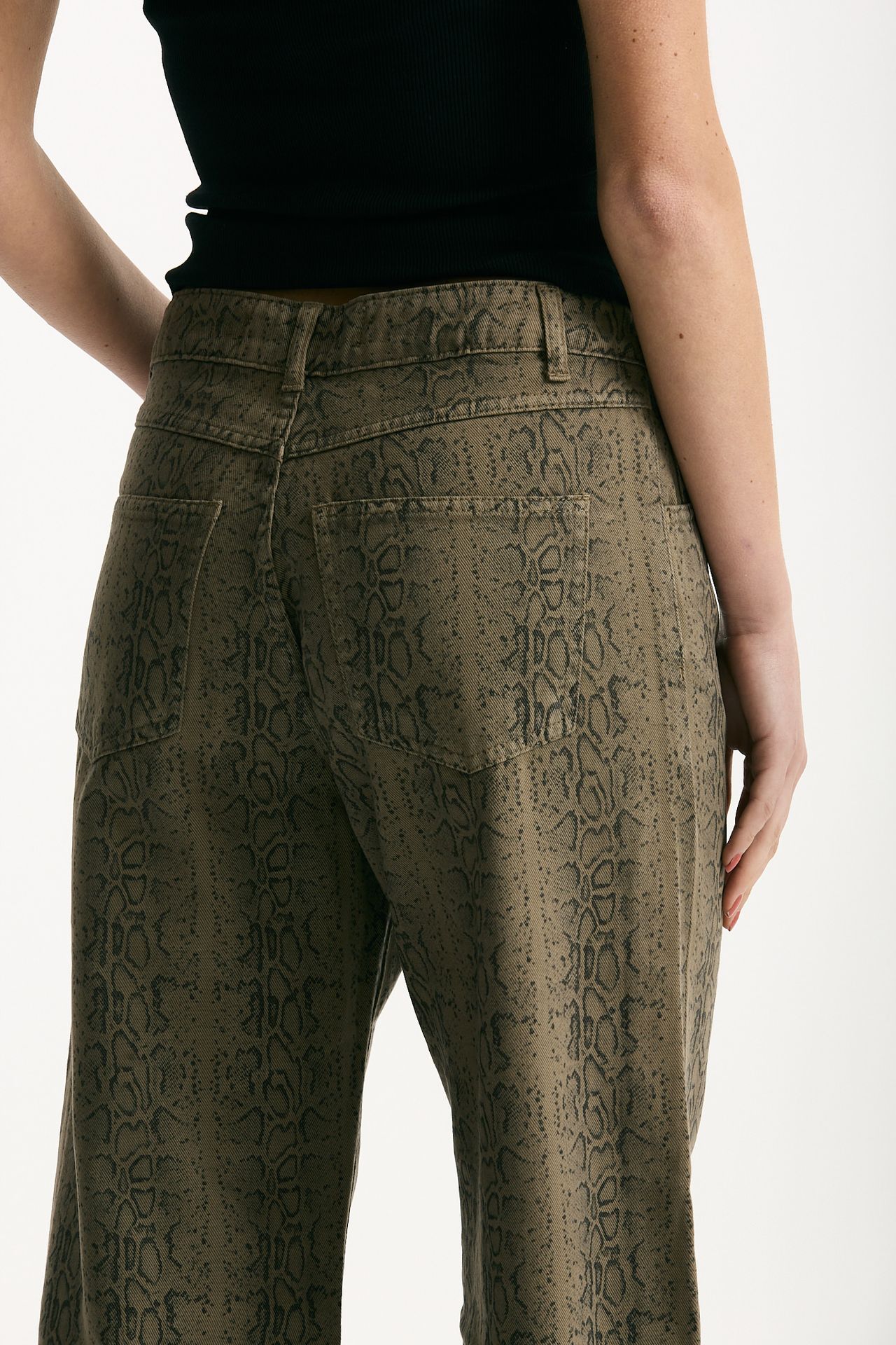 Jeans vita alta stampato verde nero donna Federica tosi - 5