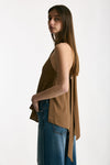 Top in misto seta cammello donna Federica tosi - 3