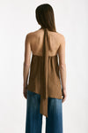 Top in misto seta cammello donna Federica tosi - 4