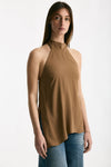Top in misto seta cammello donna Federica tosi - 1