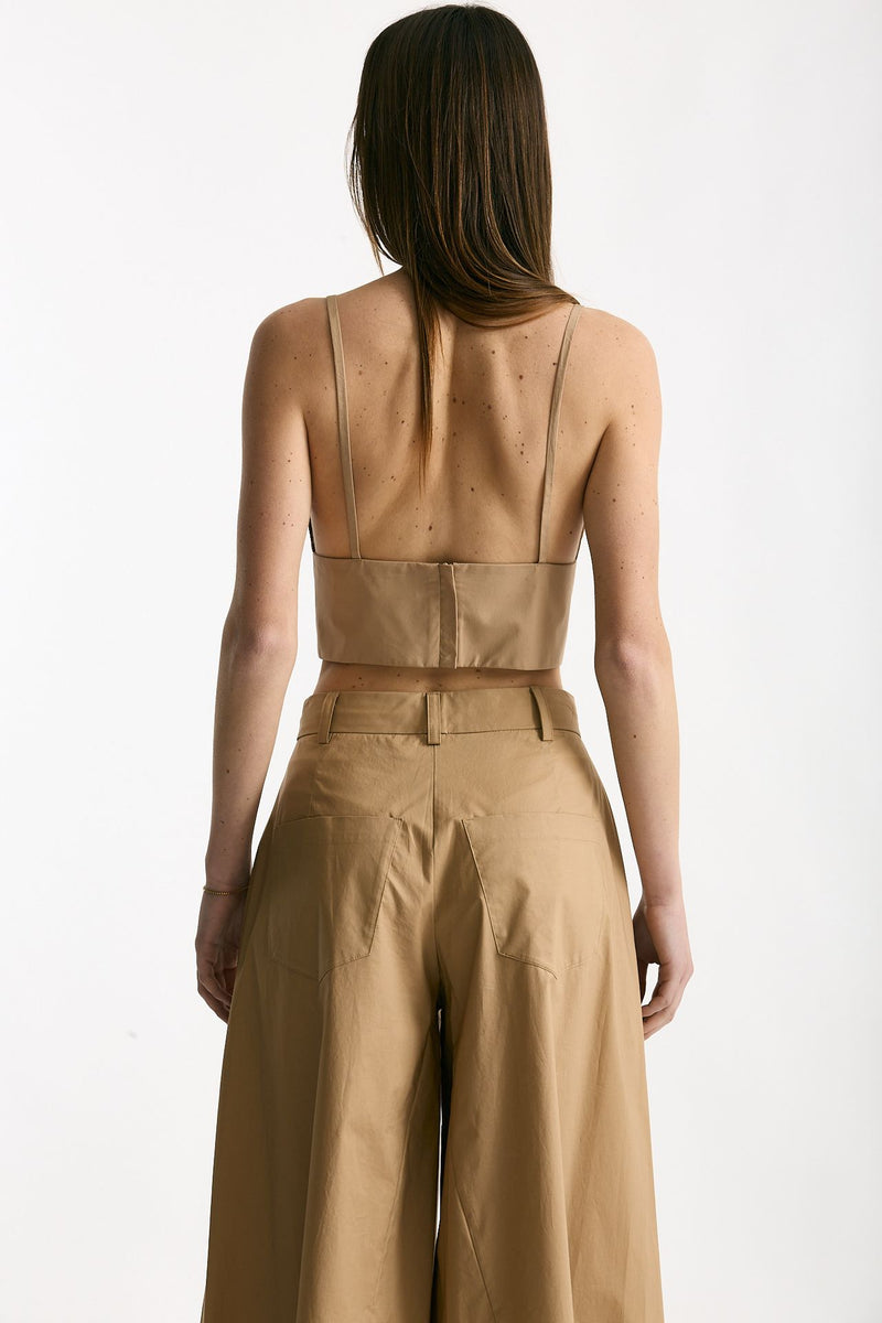 Crop top cammello scollato donna Federica tosi - 2