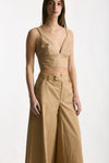 Crop top cammello scollato donna Federica tosi - 3