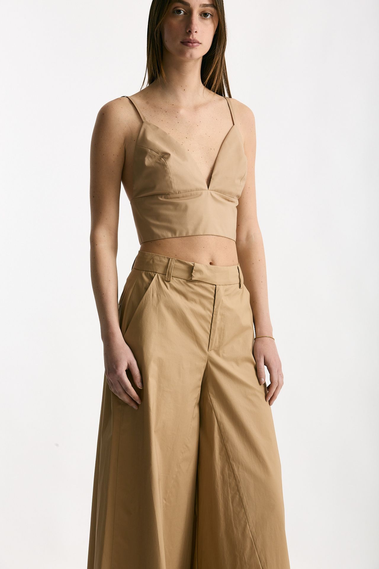 Crop top cammello scollato donna Federica tosi - 3