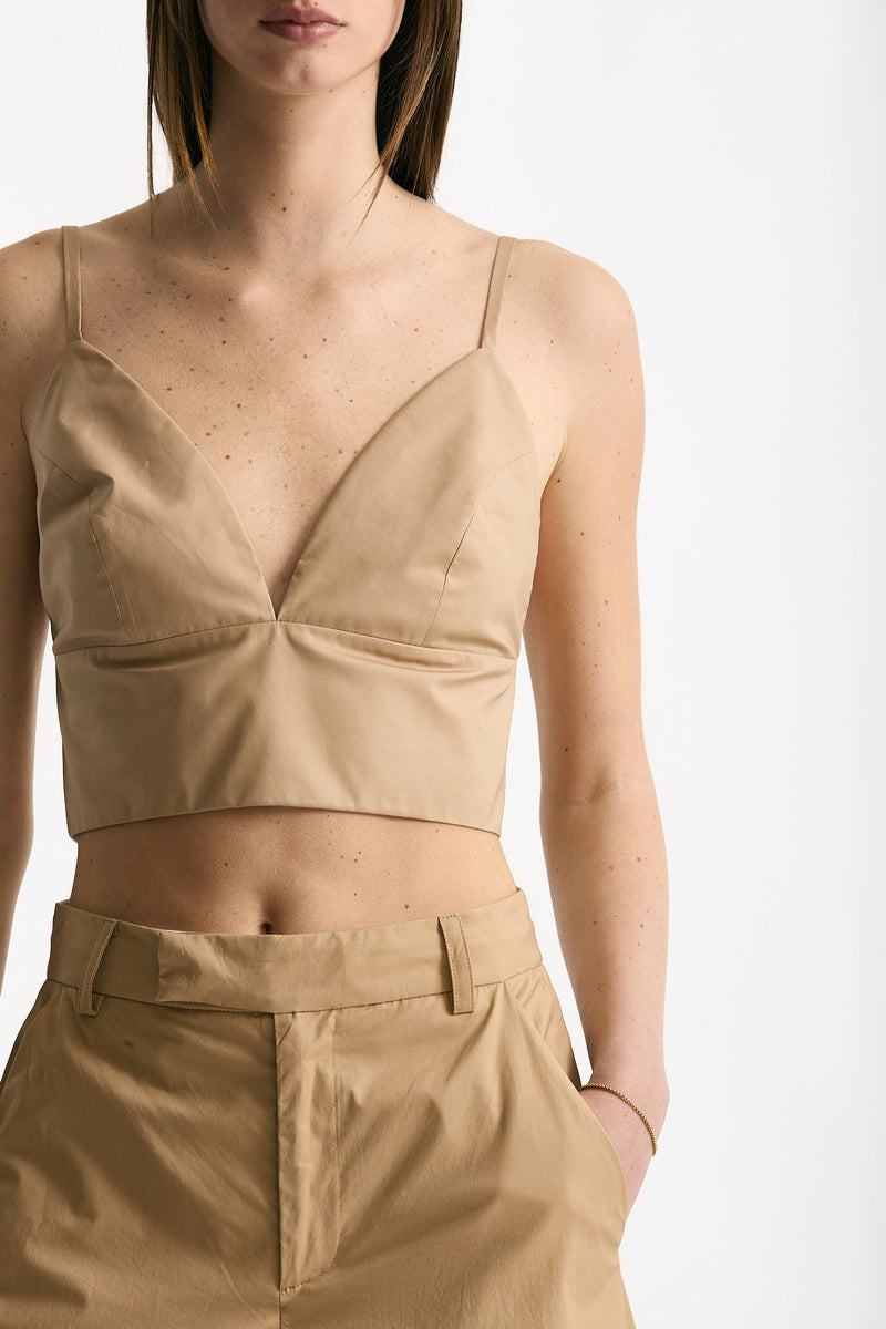 Crop top cammello scollato donna Federica tosi - 4