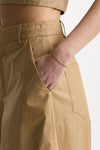 Pantalone vita alta ampio cammello donna Federica tosi - 5