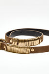 Cintura SUEDE RING BELT GOLD in pelle beige donna Federica tosi - 2