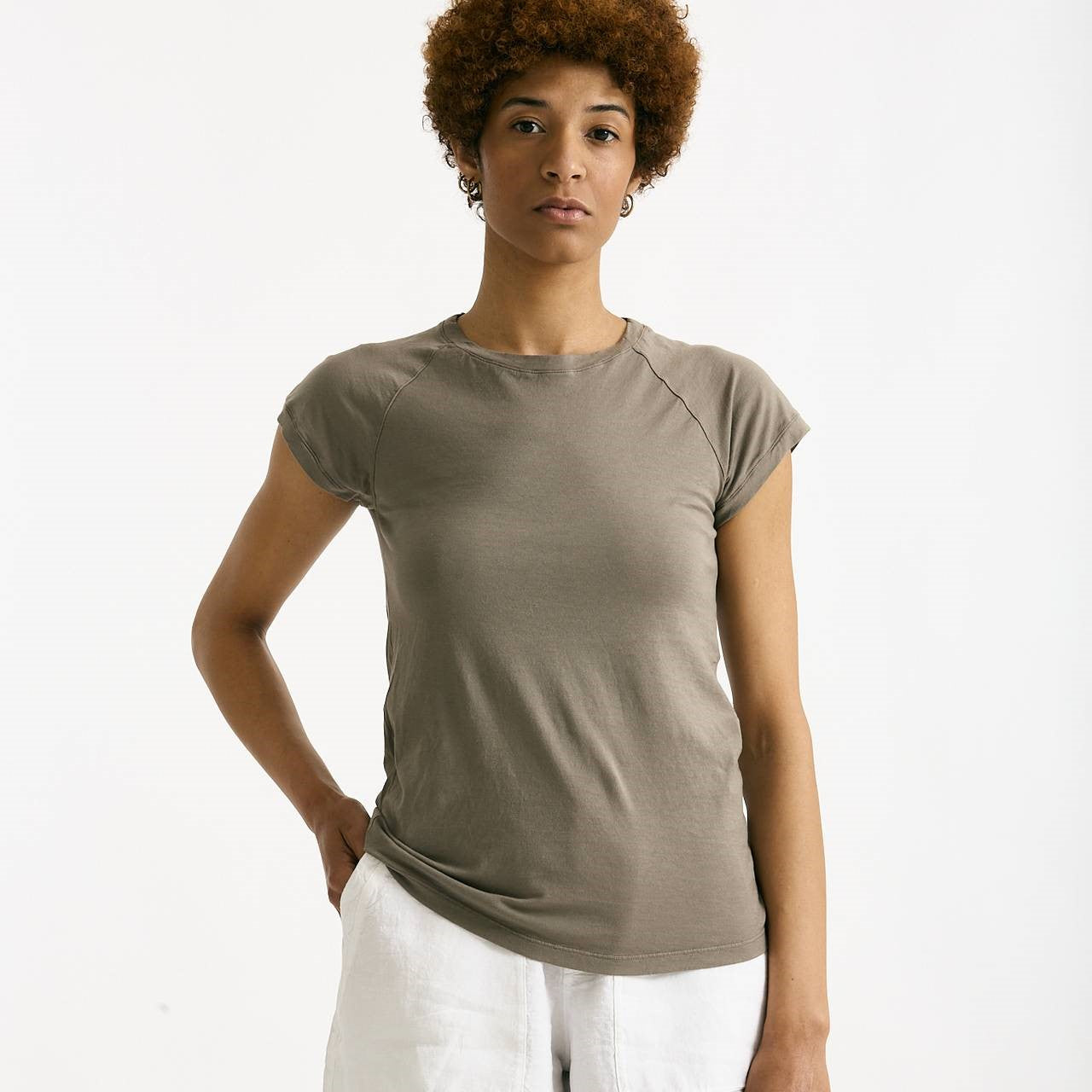 T-shirt in cotone taupe donna Transit par such - 6