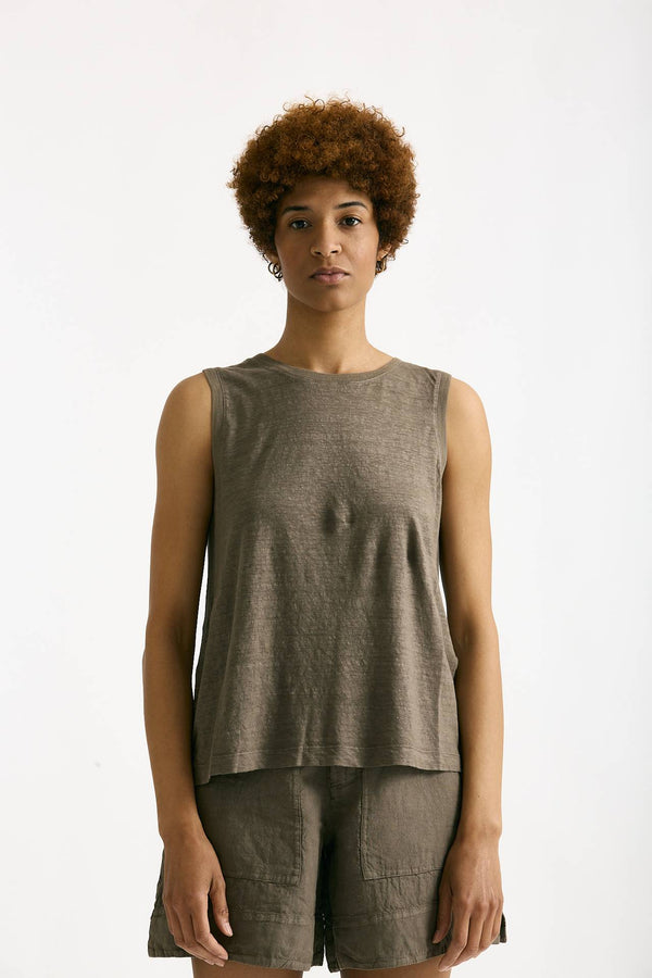 Top doppio tessuto taupe donna Transit par such