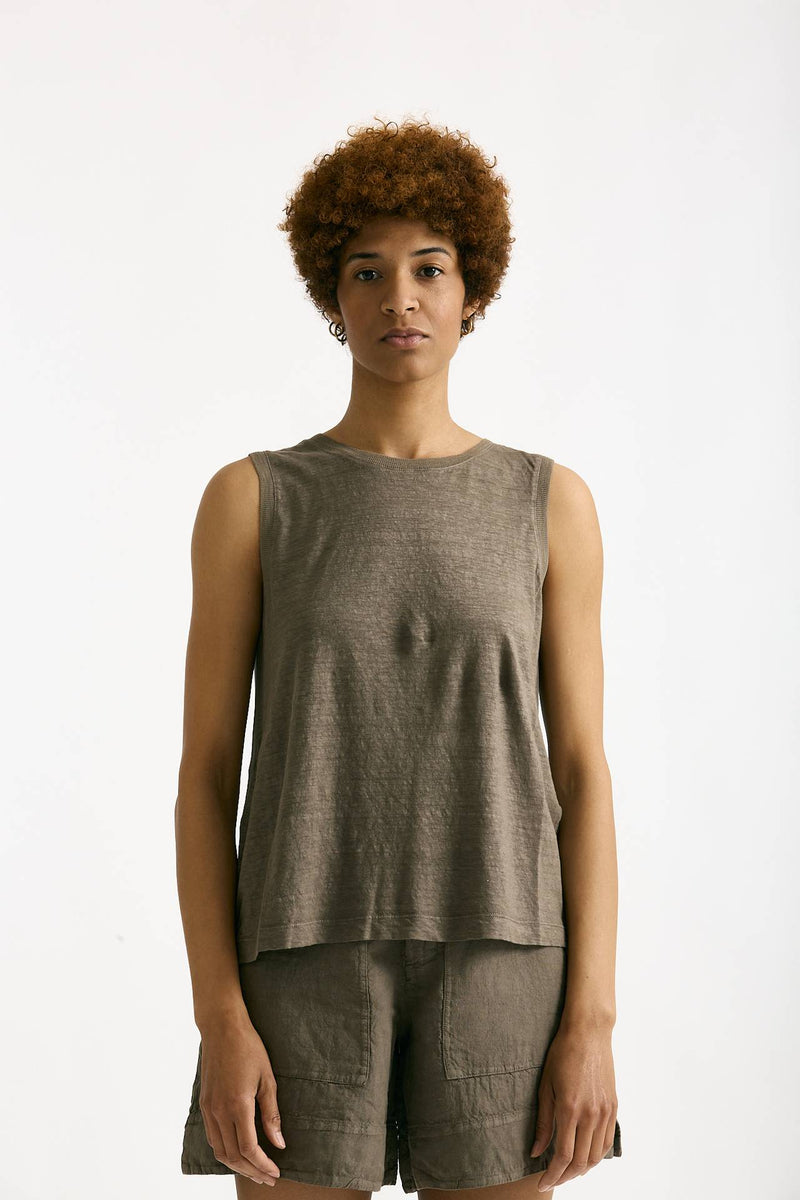 Top doppio tessuto taupe donna Transit par such - 1