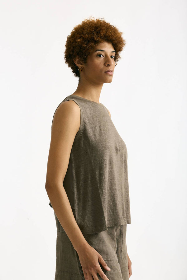 Top doppio tessuto taupe donna Transit par such