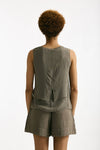 Top doppio tessuto taupe donna Transit par such - 3