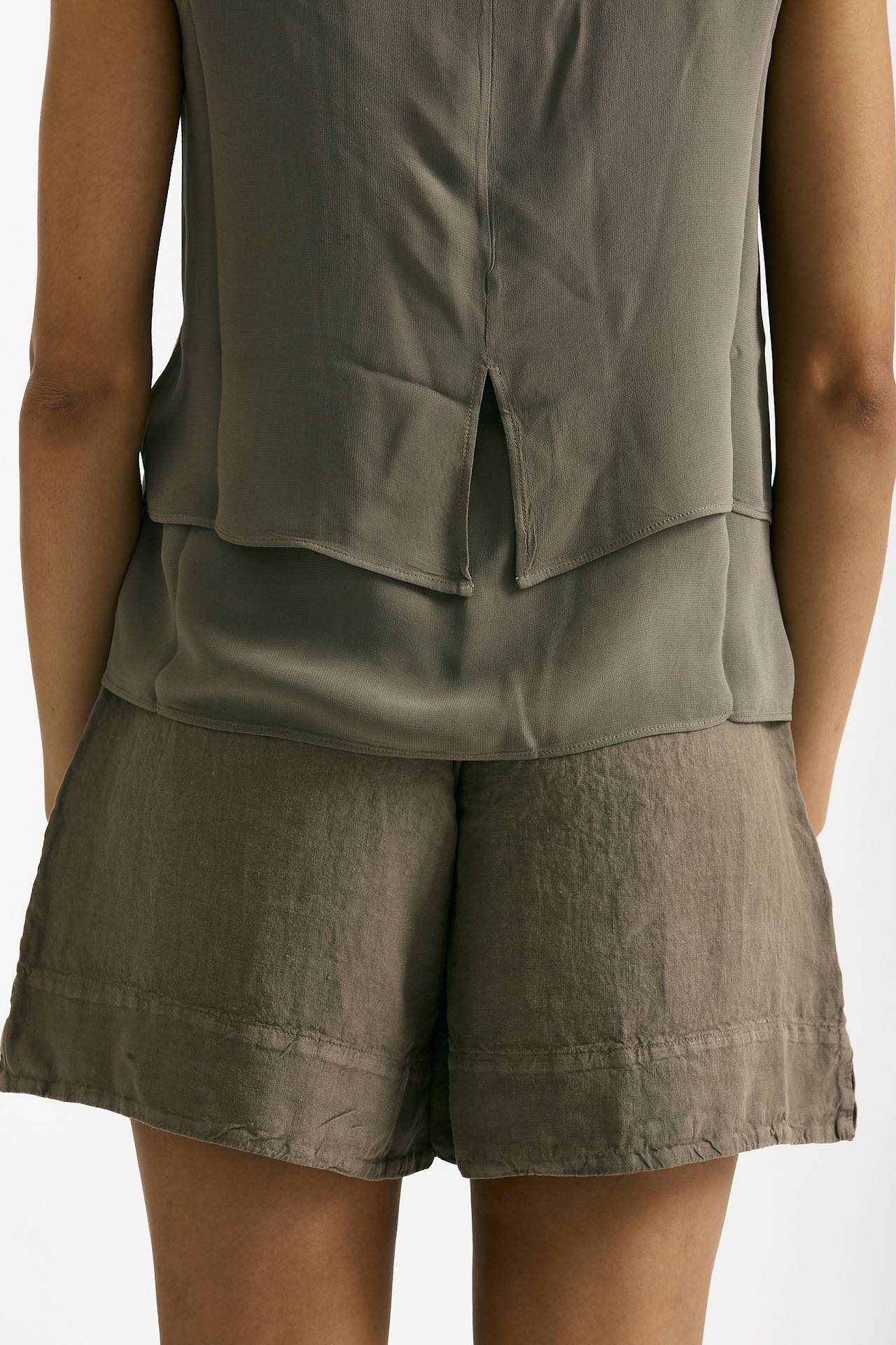 Top doppio tessuto taupe donna Transit par such - 4