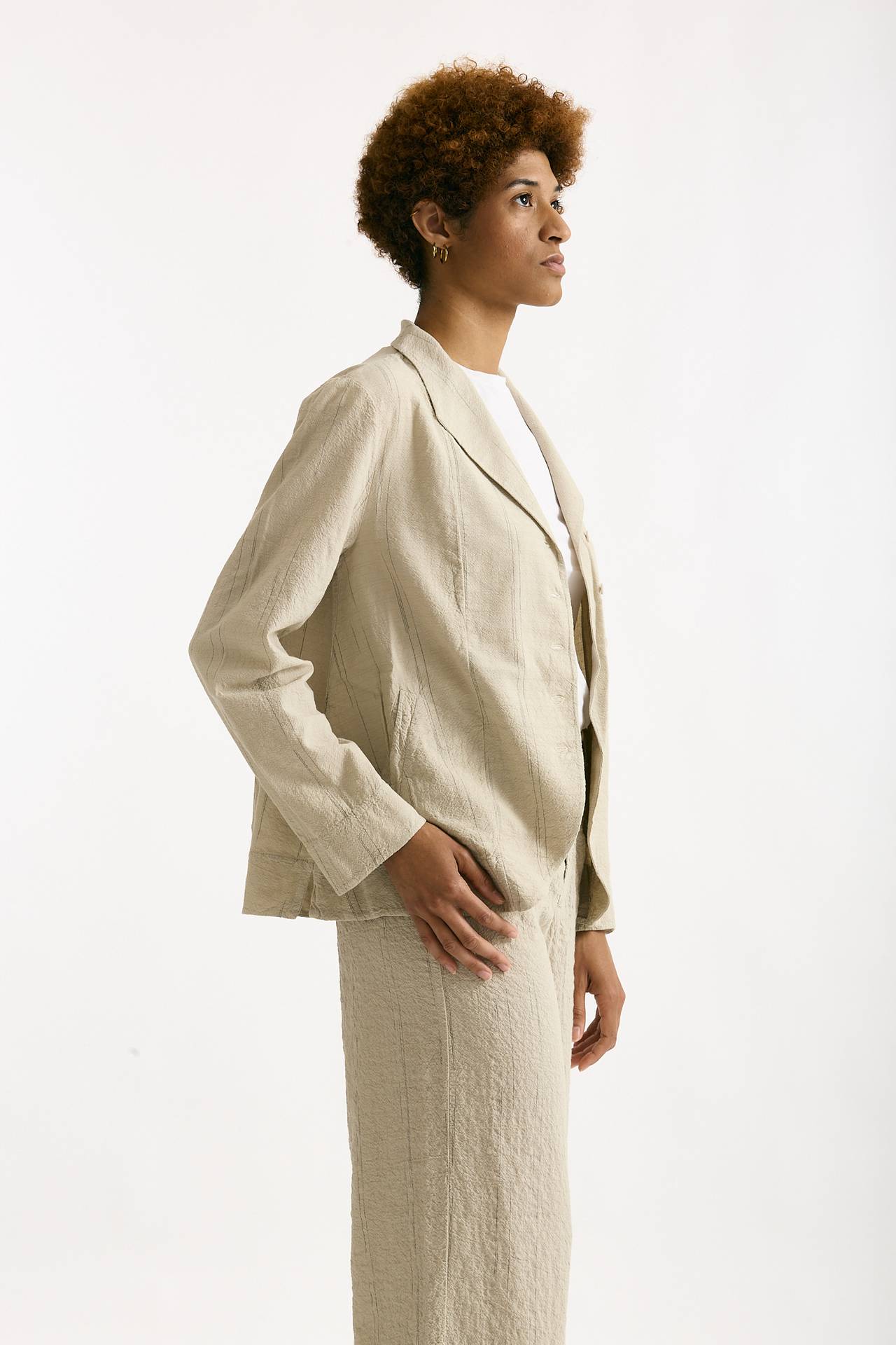 Blazer in cotone e viscosa sabbia donna Transit par such - 1