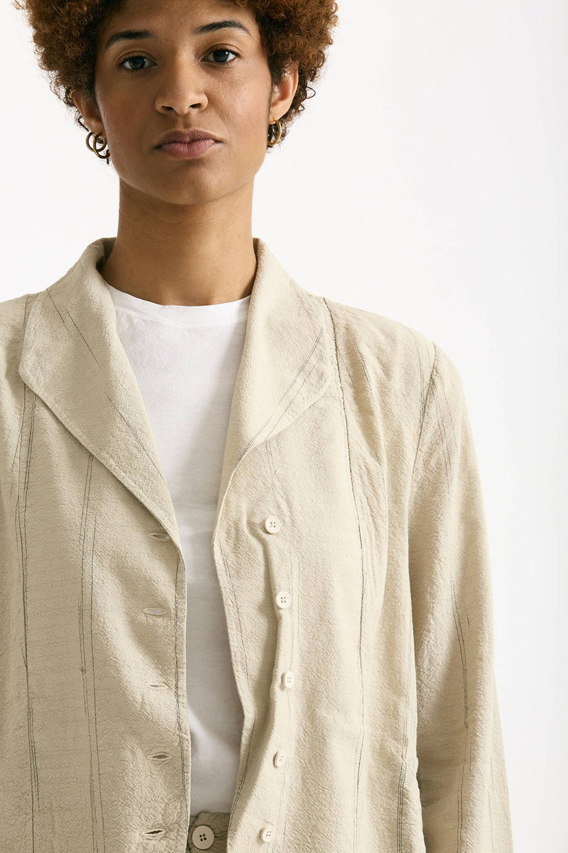 Blazer in cotone e viscosa sabbia donna Transit par such - 5