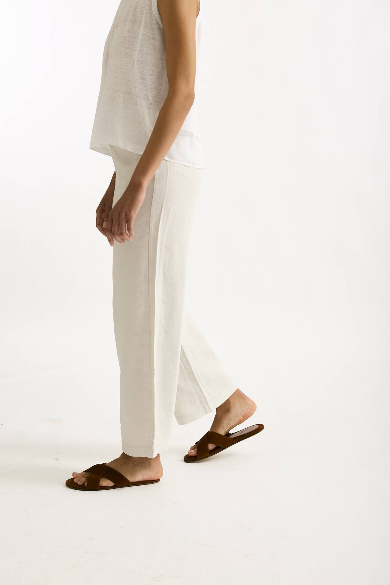 Pantalone ampio in lino cemento chiaro donna Transit par such - 1