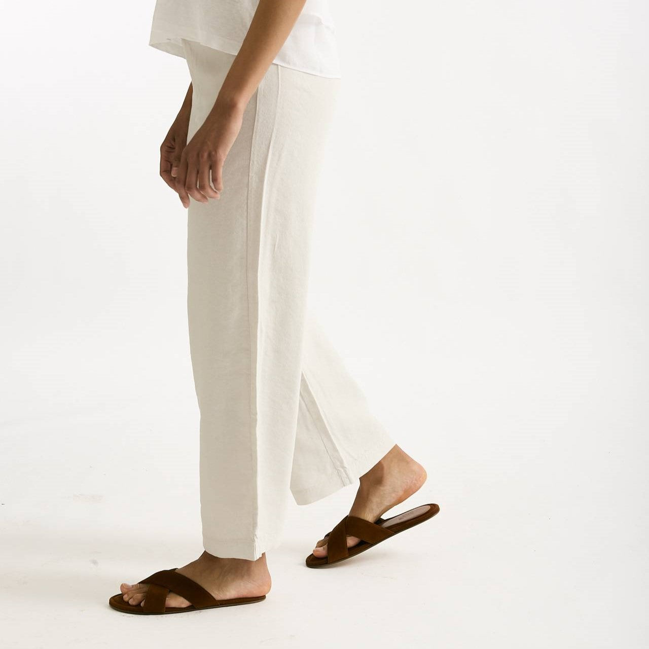 Pantalone ampio in lino cemento chiaro donna Transit par such - 7