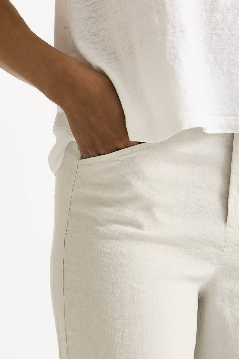Pantalone ampio in lino cemento chiaro donna Transit par such - 6