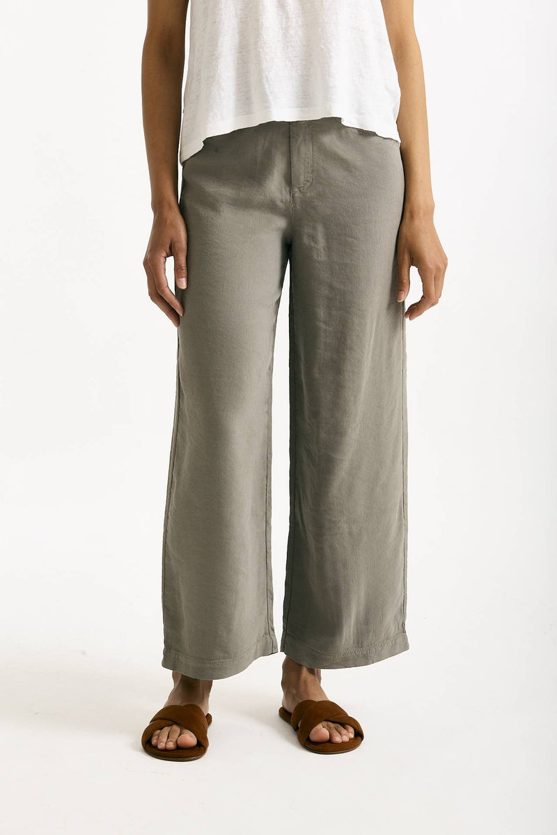 Pantalone ampio in lino taupe donna Transit par such - 1