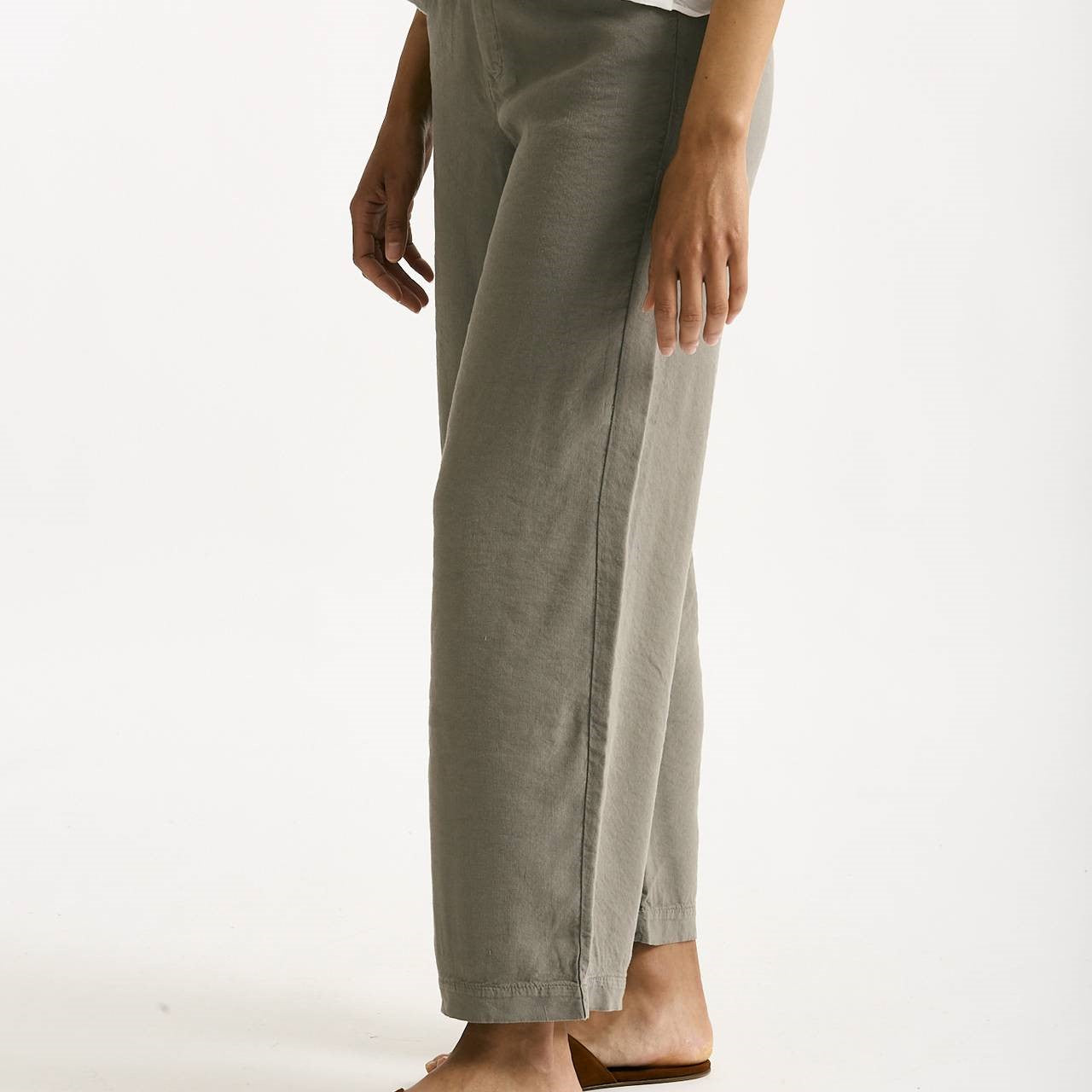 Pantalone ampio in lino taupe donna Transit par such - 6