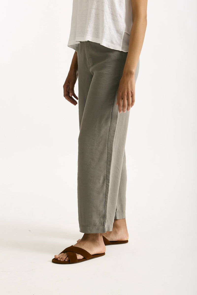 Pantalone ampio in lino taupe donna Transit par such - 3