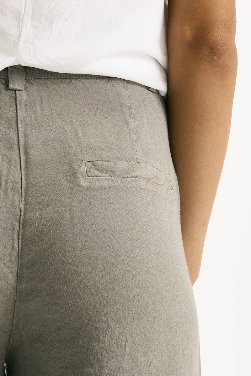 Pantalone ampio in lino taupe donna Transit par such - 5