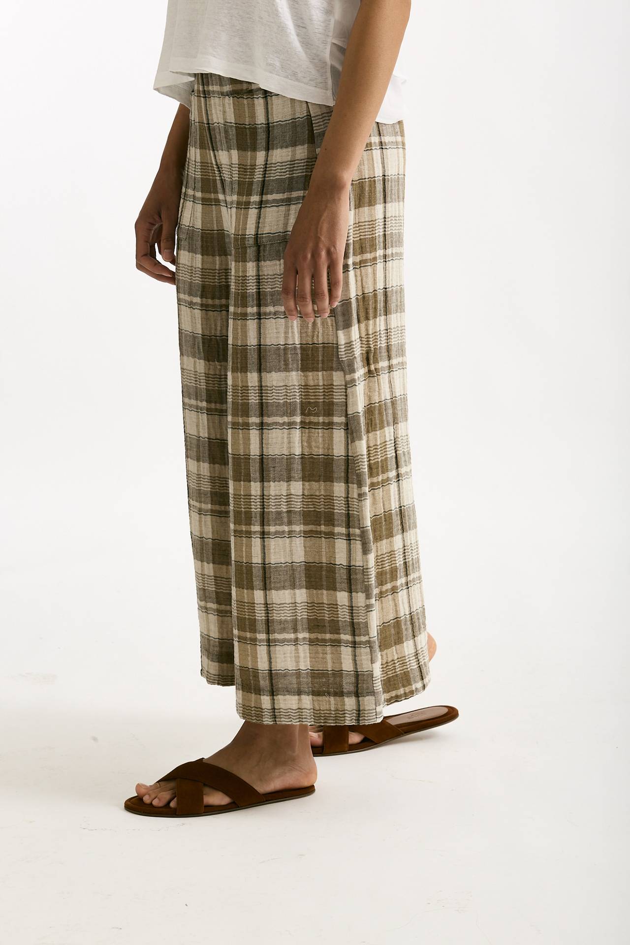 Pantalone ampio check Vita alta donna Transit par such - 4