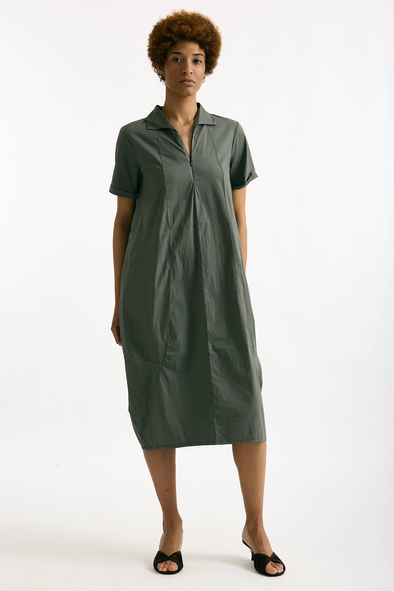 Abito over in cotone verde donna Transit par such - 1
