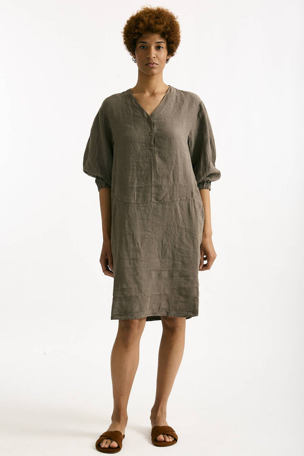 Abito over lino taupe donna Transit par such