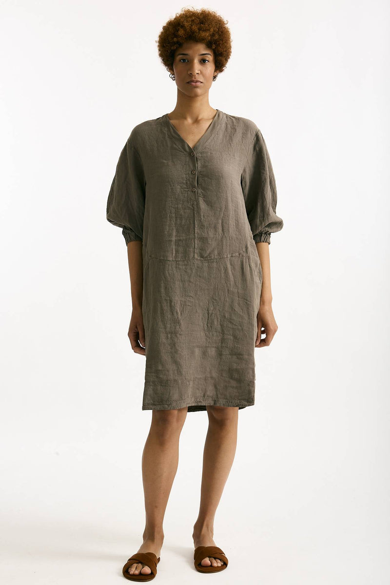 Abito over lino taupe donna Transit par such - 2