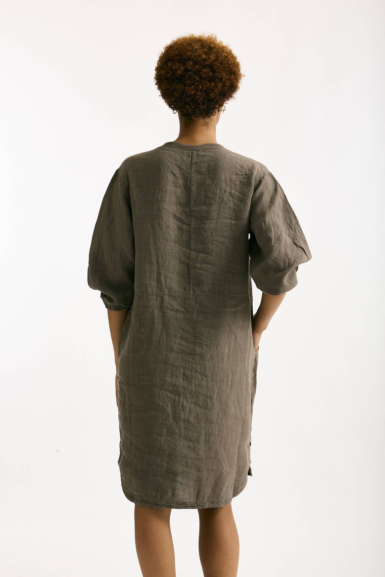 Abito over lino taupe donna Transit par such - 3