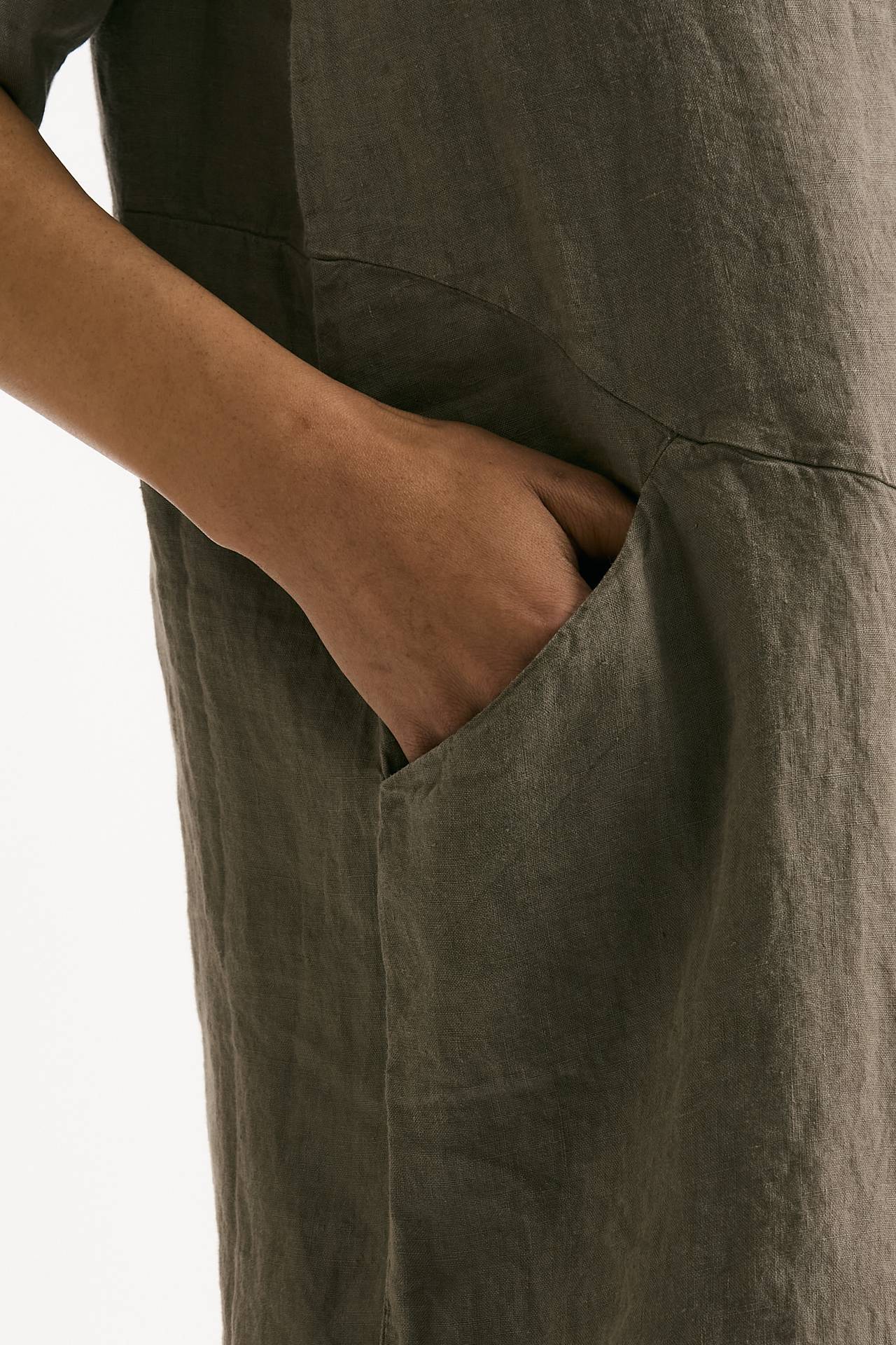 Abito over lino taupe donna Transit par such - 5