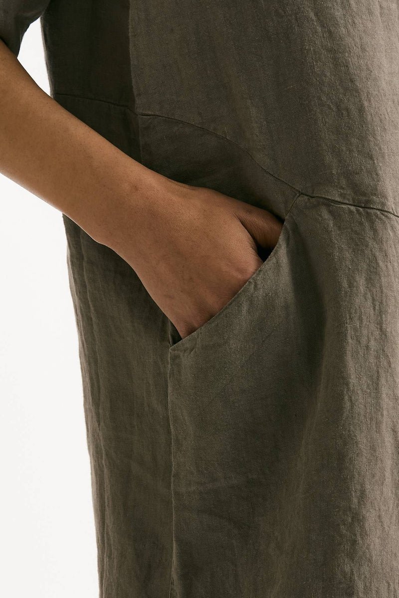 Abito over lino taupe donna Transit par such - 5