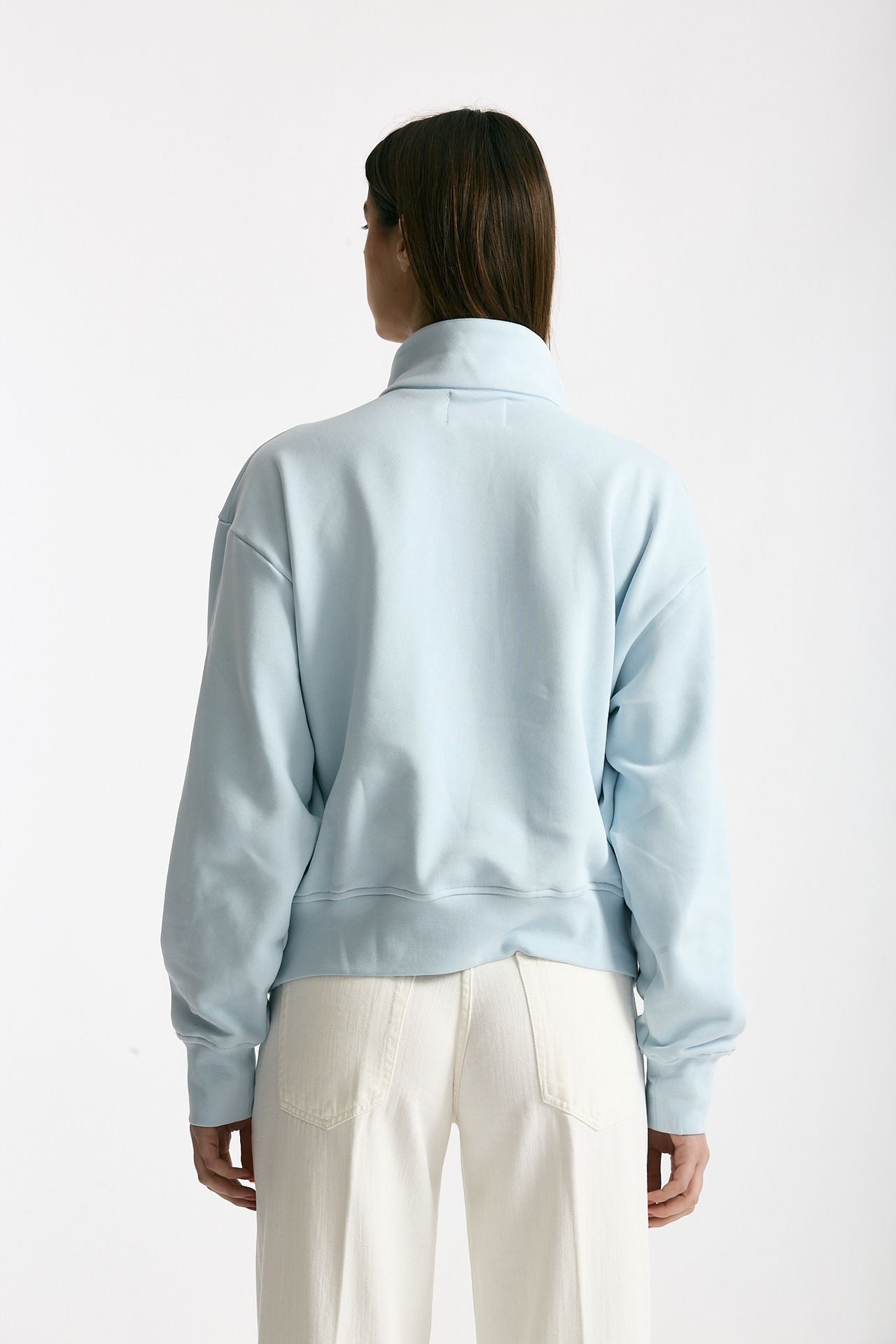 Felpa polo in cotone azzurro donna Woc - 4