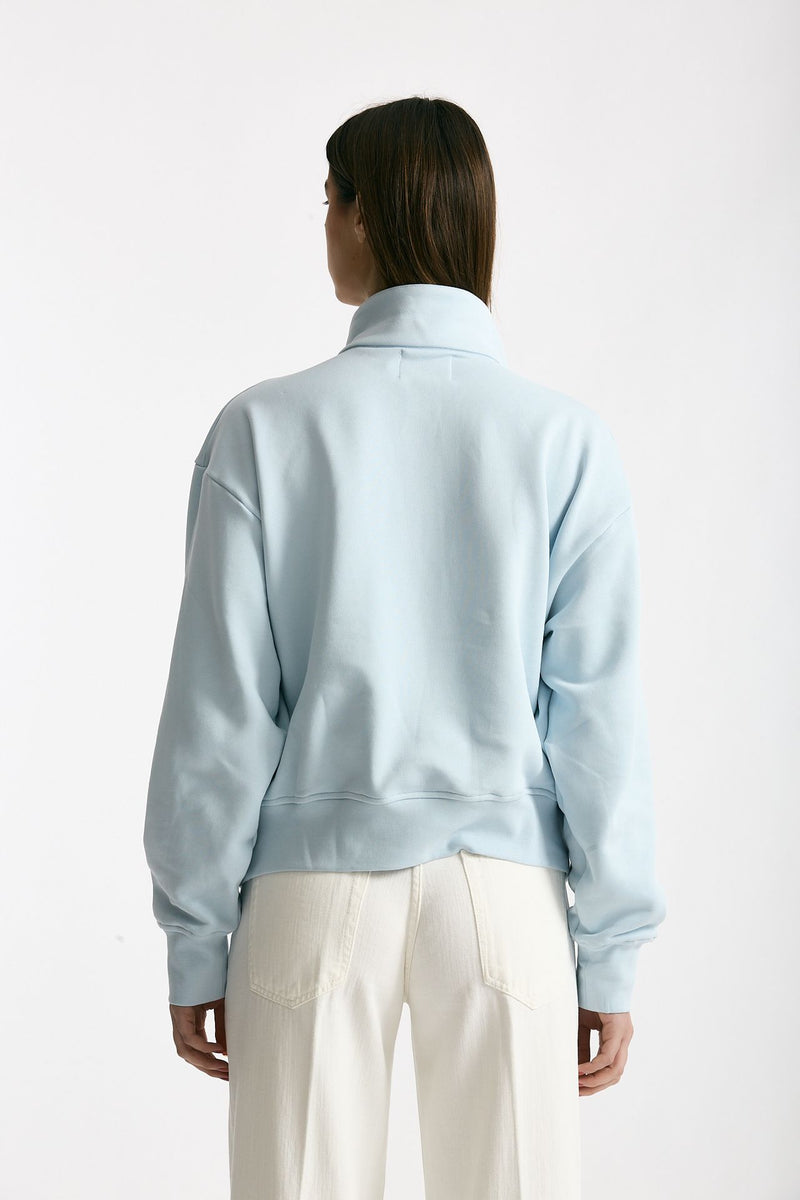 Felpa polo in cotone azzurro donna Woc - 4