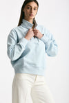 Felpa polo in cotone azzurro donna Woc - 1